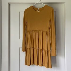 BELLAMIE ruffle dress/tunic, mustard, size small